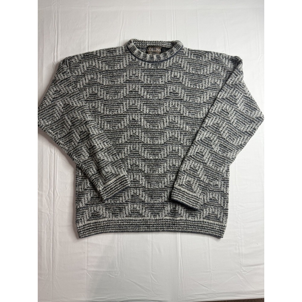 Vintage Cortina Italia Mens Wool Blend Sweater Italy X-Large XL Made in Italy